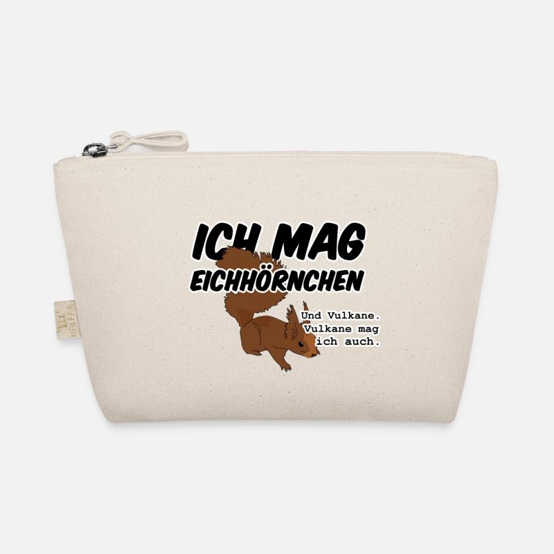 Eichhörnchen Vulkan Quiz Jäger lustig Spruch Bio-Täschchen