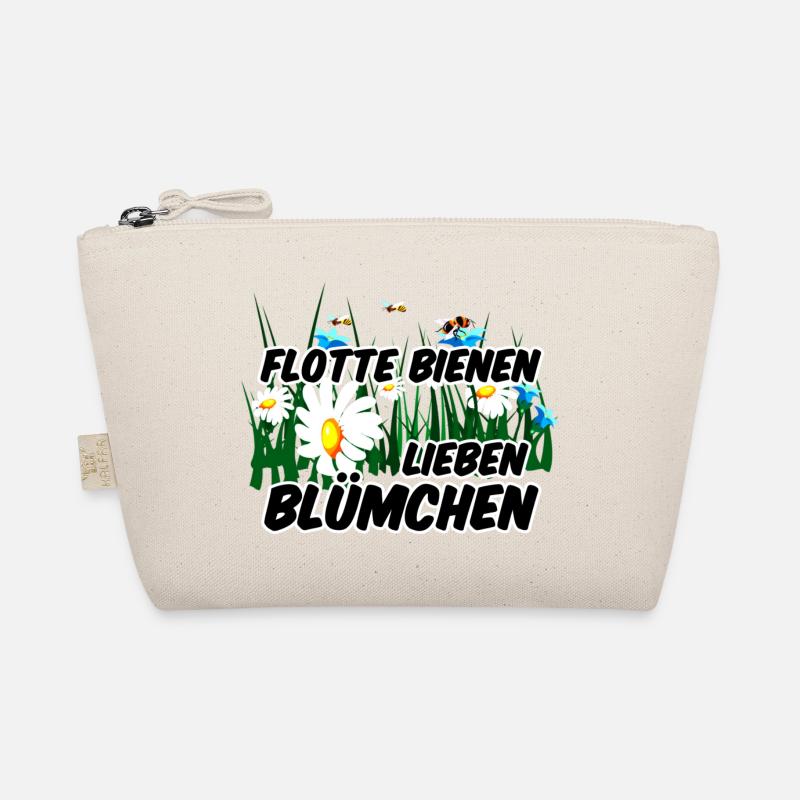 Bienen Blümchen Blumen lustig Spruch Bio-Täschchen