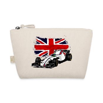 Racecar - Rennauto - Union Jack - UK Flag - Bio-Täschchen - Natur - Vorne