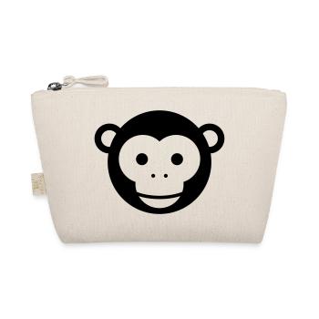 Monkey Head – Cute Monkey Face Cartoon - Organic Pouch - nature - Front