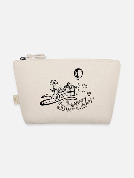 Happy Birthday motif, Congratulations - Organic Pouch - nature - Front