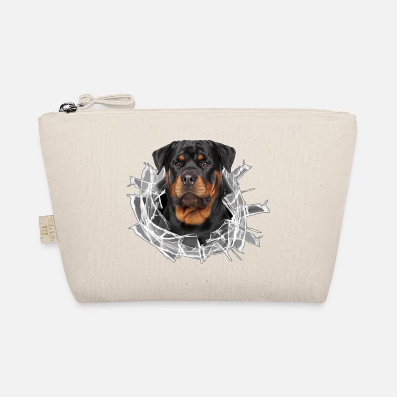 Rottweiler im Glas Loch - Bio-Täschchen - Natur