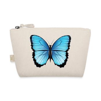 blue butterfly hand drawn and colored - Organic Pouch - nature - Front