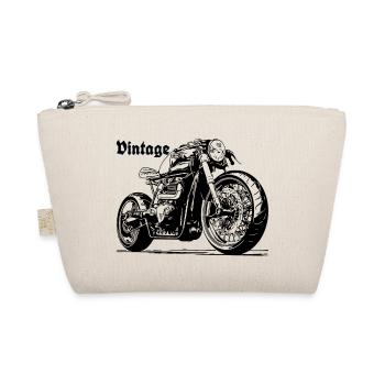 Moto vintage noir gris foncé moto - Trousse biologique - nature - Devant