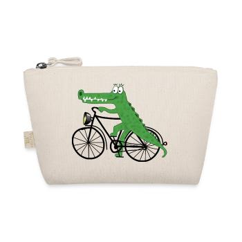 Krokodil mit Fahrrad - Bio-Täschchen - Natur - Vorne