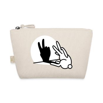Rabbit Shadow Hand Two 2 Years Birthday V - Organic Pouch - nature - Front