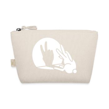 Funny rabbit hare shadow hand victory peace V sign - Organic Pouch - nature - Front