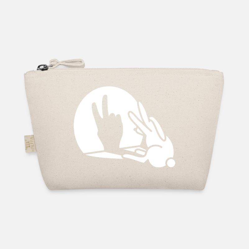 Funny rabbit hare shadow hand victory peace V sign Organic Pouch
