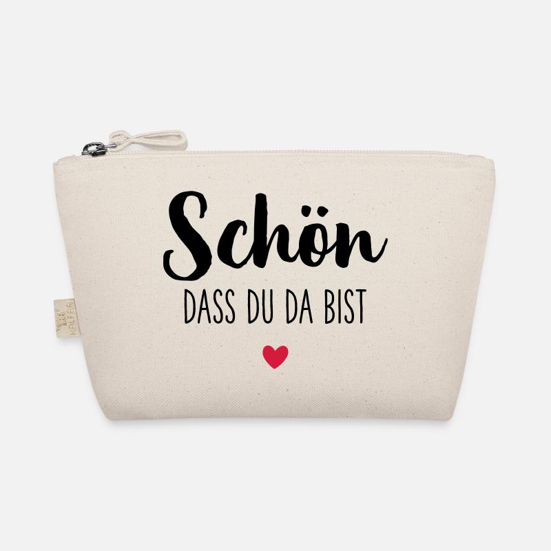 Schön dass du da bist Herz - Bio-Täschchen - Natur