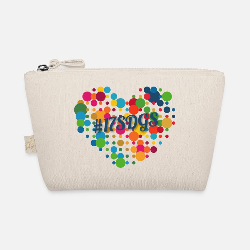 Coeur coloré conception de points - 17sdgs - Trousse biologique - nature