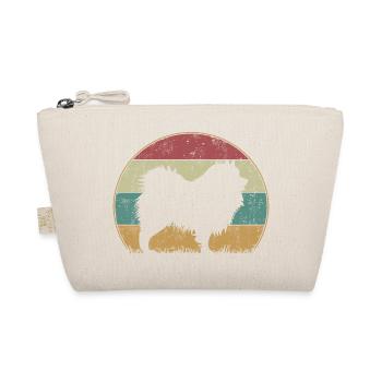 Wolfsspitz Dog Vintage Retro Style Silhouette - Organic Pouch - nature - Front