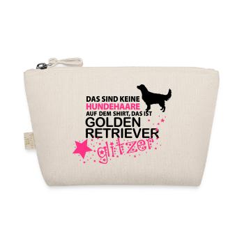 Golden Retriever Glitzer - Bio-Täschchen - Natur - Vorne