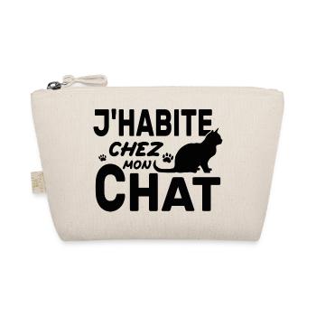 J'habite Chez Mon Chat Cadeau Humour - Trousse biologique - nature - Devant
