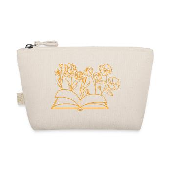 Book with flowers, reading, hobby, bookworm, flowers - Organic Pouch - nature - Front