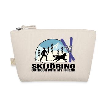 skijöring skiing with dog train dog dog skier - Organic Pouch - nature - Front