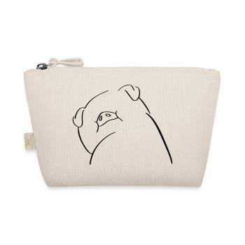 Pig Line Art - Minimalist - Organic Pouch - nature - Front