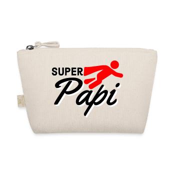 Super Daddy Text with Figure Airplane Red Gift Idea - Organic Pouch - nature - Front