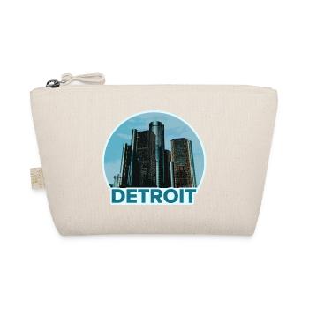 Detroit Stadtskyline Abzeichen - Bio-Täschchen - Natur - Vorne