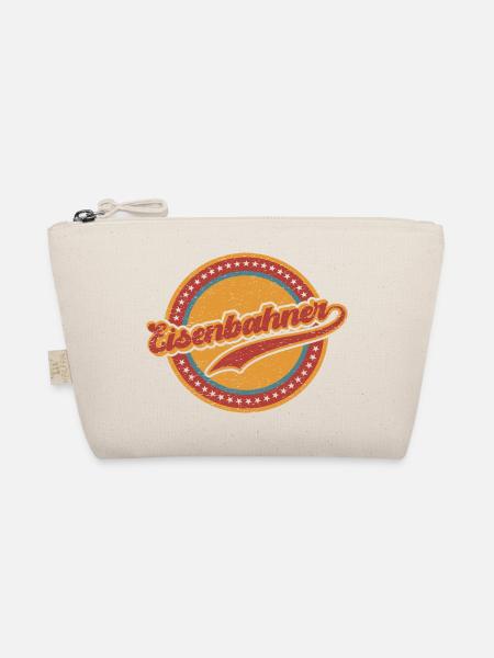 Eisenbahner Eisenbahn Zug Lokomotive Beruf Vintage - Bio-Täschchen - Natur