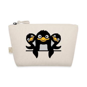 Funny Penguins 3 Friends - Organic Pouch - nature - Front