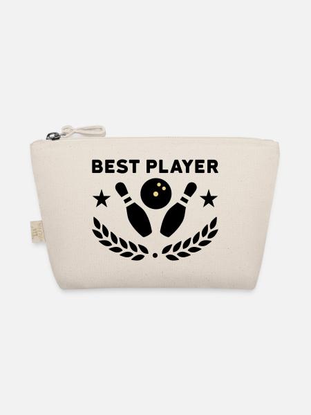Best player (Bowlingpins, Bowlingkugel, Sterne) - Bio-Täschchen - Natur - Vorne