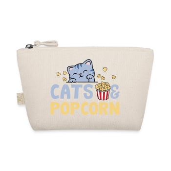 Cats and Popcorn Cute Kitty Popcorn und Filme - Bio-Täschchen - Natur - Vorne