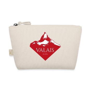 Valais Mountain Peak Red Logo - Organic Pouch - nature - Front