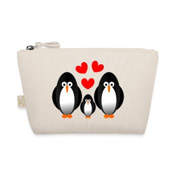 pinguin Familie - Bio-Täschchen - Natur - Vorne