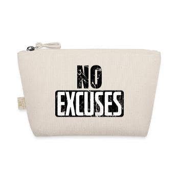 No Excuses Gym Weight Training Fitness Saying - Organic Pouch - nature - Front