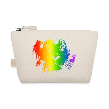 Löwe Regenbogen Tier Gesicht bunt katzenartig - Bio-Täschchen - Natur - Vorne