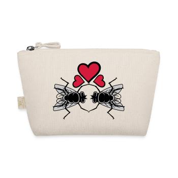Houseflies in love Couple Hearts - Organic Pouch - nature - Front