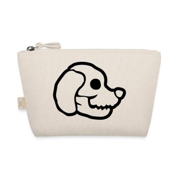 Skull Dog Halloween Skeleton - Organic Pouch - nature - Front