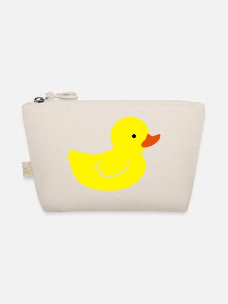 Cheerful Rubber Duck: A Touch of Yellow - Organic Pouch - nature - Front