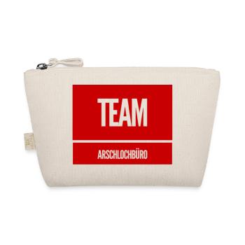 TEAM A-lochbüro. Lustiges T-Shirt für ein Büro : ) - Bio-Täschchen - Natur - Vorne