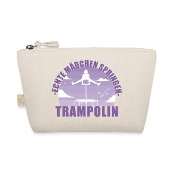 Echte Mädchen springen Trampolin Geschenk - Bio-Täschchen - Natur - Vorne