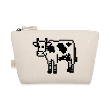 Kuh Verpixelt Pixel Kuh Geschenkidee - Bio-Täschchen - Natur - Vorne