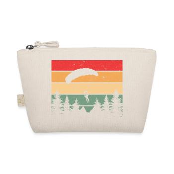 Retro Graphic Paragliding Paraglider Parachute Sky - Bio-Täschchen - Natur - Vorne