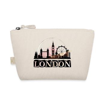 London England UK Stadt Skyline Schrift Gold - Bio-Täschchen - Natur - Vorne