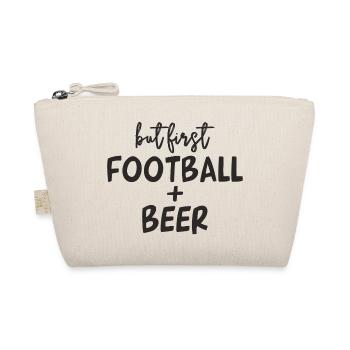 Lustiger American Football und Bier Spruch - Bio-Täschchen - Natur - Vorne