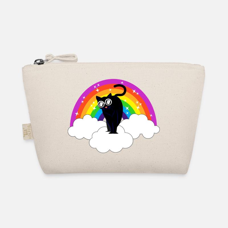 Kidcore Regenbogen Schwarze Coole Katze Geschenk Bio-Täschchen