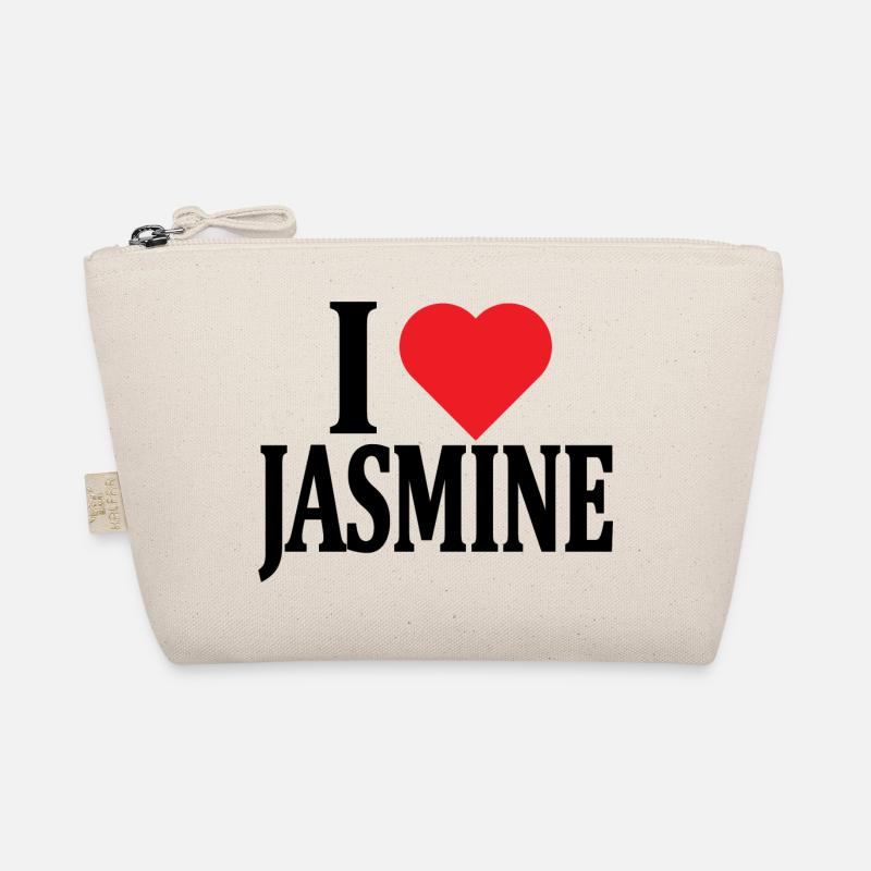 T-Shirt Ich liebe Jasmin T-Shirt Geschenkidee - Bio-Täschchen - Natur