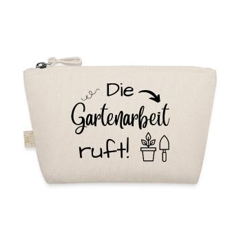 "Die Gartenarbeit ruft" Frühlingsdesign,Frühling - Bio-Täschchen - Natur - Vorne