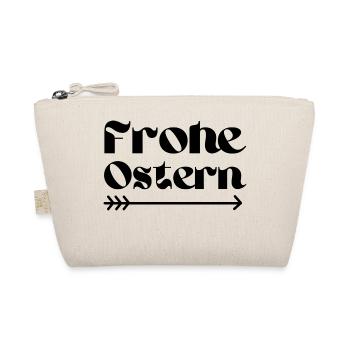 Frohe Ostern mit Pfeil, Osterdesign ,Ostergruß - Bio-Täschchen - Natur - Vorne