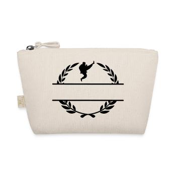 Karate or taekwondo jumped shovel laurel wreath - Organic Pouch - nature - Front
