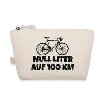 Null Liter auf 100 KM Rennrad (Vintage Schwarz) - Bio-Täschchen - Natur - Vorne
