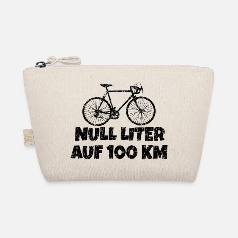 Null Liter auf 100 KM Rennrad (Vintage Schwarz) Bio-Täschchen