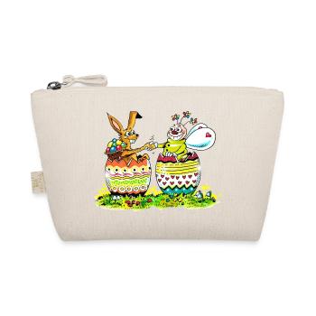 Blühwürmchen grüßt Osterhase - Bio-Täschchen - Natur - Vorne