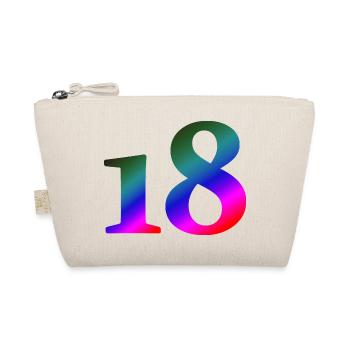 18, bunter farbverlauf, schenken - Bio-Täschchen - Natur - Vorne