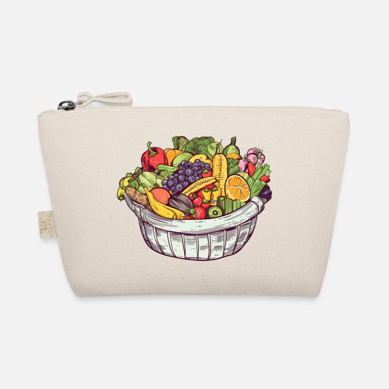 A basket filled with vegetables and fruit, transparent Organic Pouch