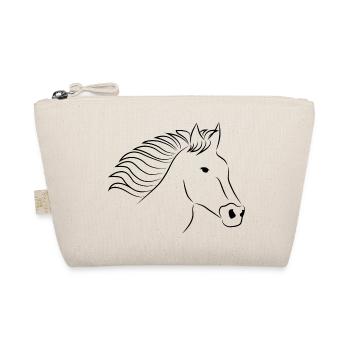 Horse horse head black - Organic Pouch - nature - Front